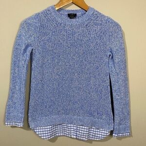 Talbots Petites Womens Pima Cotton Pullover Crewneck Twofer Sweater Petite Small